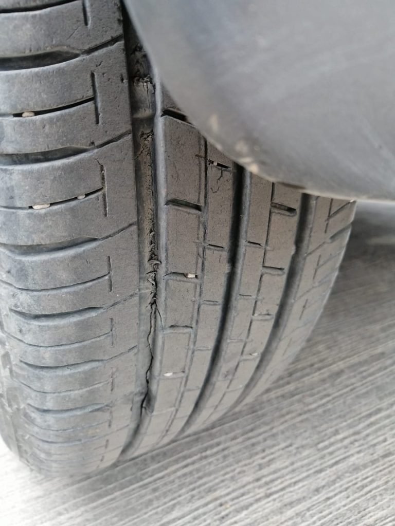 tires cracking between treads